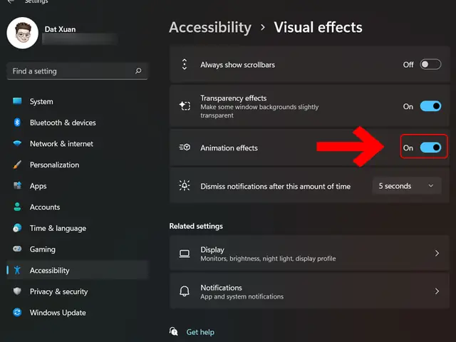 Cách Bật Hiệu Ứng Chuyển Động Trên Máy Tính Windows 11