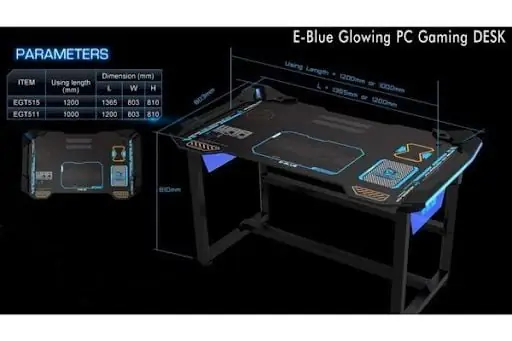 Kích Thước Bàn Gaming E-blue.