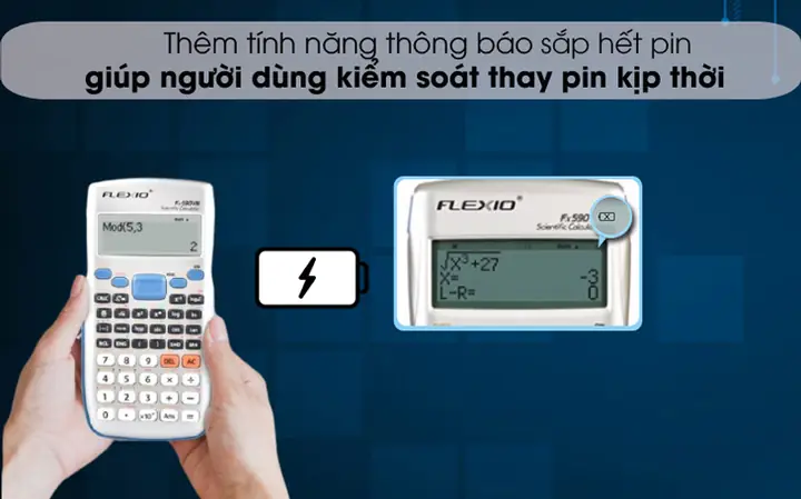 7máy Tính Khoa Học Thiên Long - Flexio Fx590vn Xanh Thiên Thanh