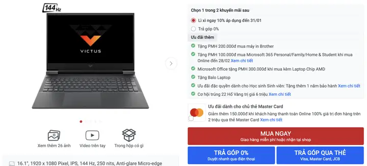 Mua Máy Tính Trả Góp 0 Đồng