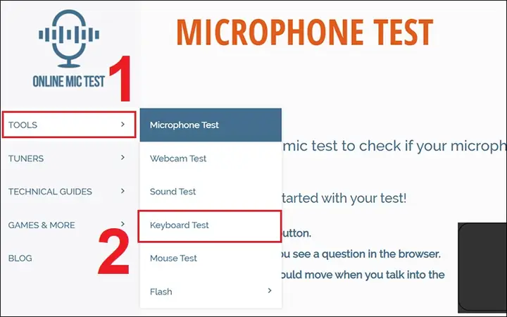 Trang Web Online Mic Test