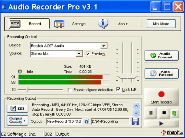 Phần Mềm Thu Âm Chuyên Nghiệp Audio Recorder Pro