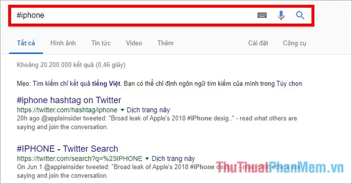 Tìm Từ Khóa Theo Hashtag