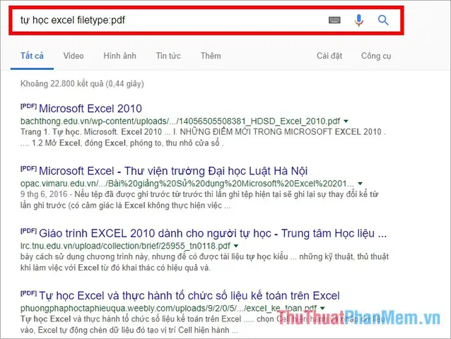 12. Tìm Kiếm Theo Loại Tệp (filetype)