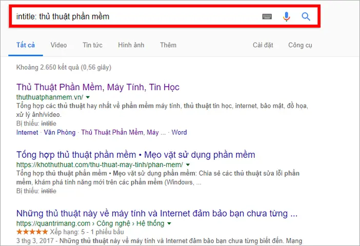 Tìm Từ Khóa Trong Tiêu Đề Trang