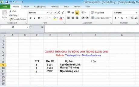 Cài Đặt Thời Gian Lưu File, Save Tự Động