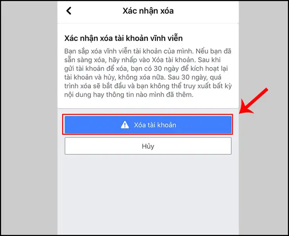 - Bước 4: Xác Nhận Xóa Tài Khoản Vĩnh Viễn
