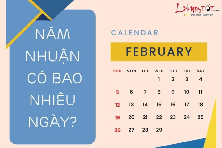 1 Năm Nhuận Có Bao Nhiêu Ngày? Giải Đáp Chi Tiết Từ A-Z Hình ảnh lịch với các tháng và ngày nhuận