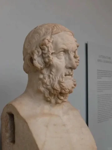 Ai là tác giả của hai bộ sử thi I-li-át và Ô-đi-xê? Hình ảnh minh họa Homer và các tác phẩm sử thi
