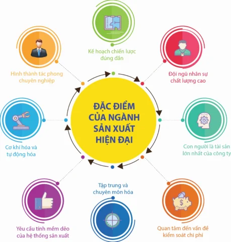 Sơ đồ minh họa quy trình sản xuất công nghiệp liên tục