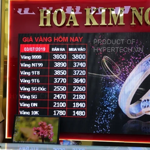 Giá Vàng Hoa Kim Nguyên Đà Nẵng Hôm Nay 2026: Cập Nhật Mới Nhất Màn hình hiển thị giá vàng