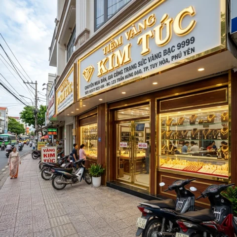 Giá Vàng Kim Túc 9999 Phú Yên Hôm Nay: Cập Nhật 2026 Mặt tiền tiệm vàng Kim Túc Phú Yên